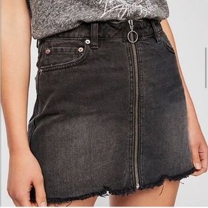 Free People | We The Free Zip It Up Black Denim Skirt